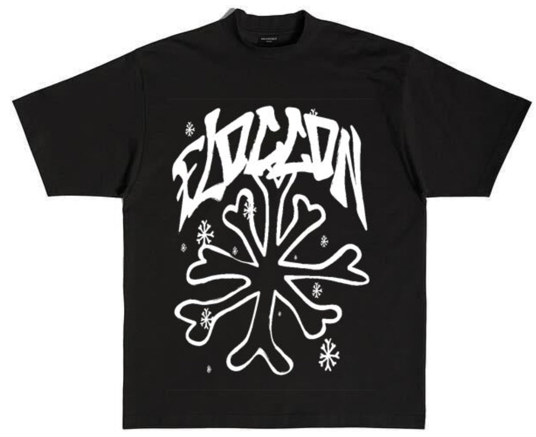 Floccon Black t-shirt BLK/WHT