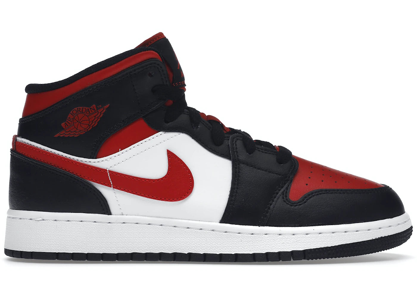 Air Jordan 1 Mid Black Fire Red GS