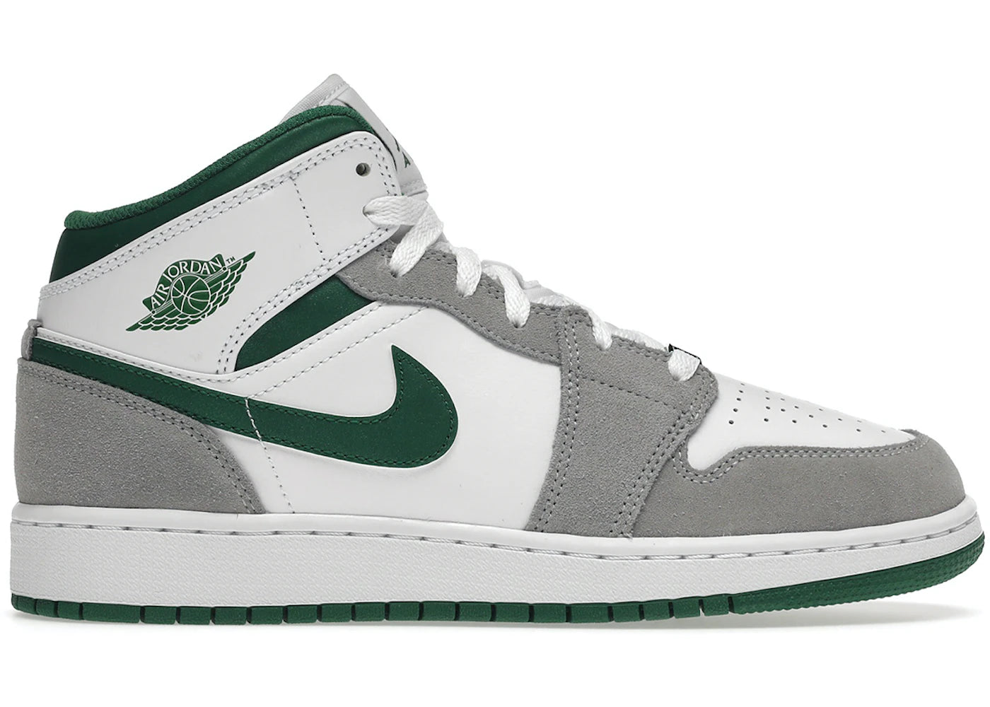 Air Jordan 1 Mid SE White Pine Green Smoke Grey GS