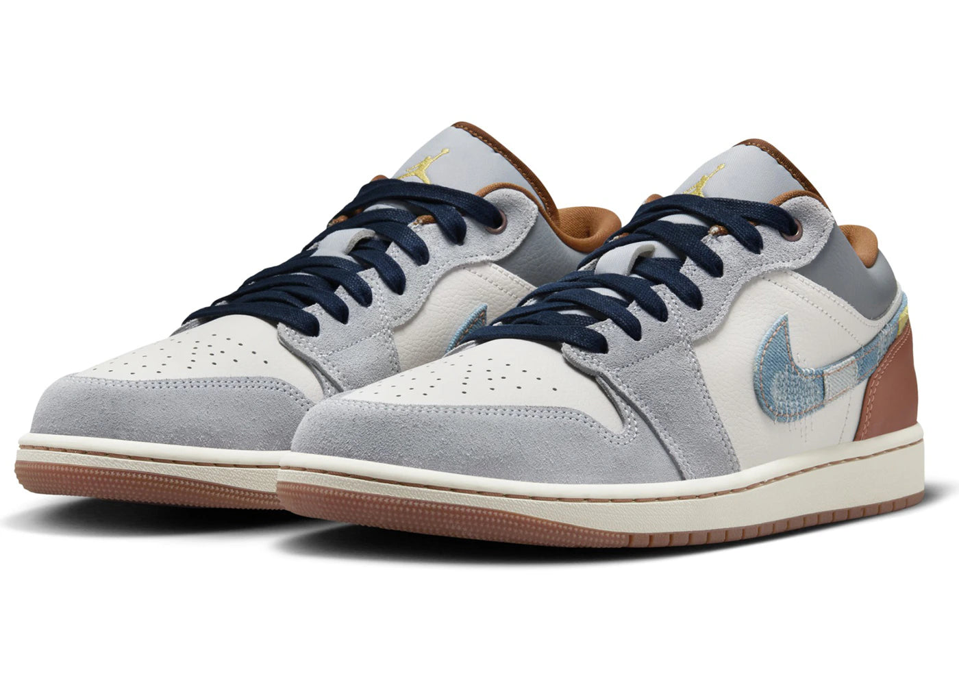 Air Jordan 1 Low SE Phantom Repaired Denim Swoosh