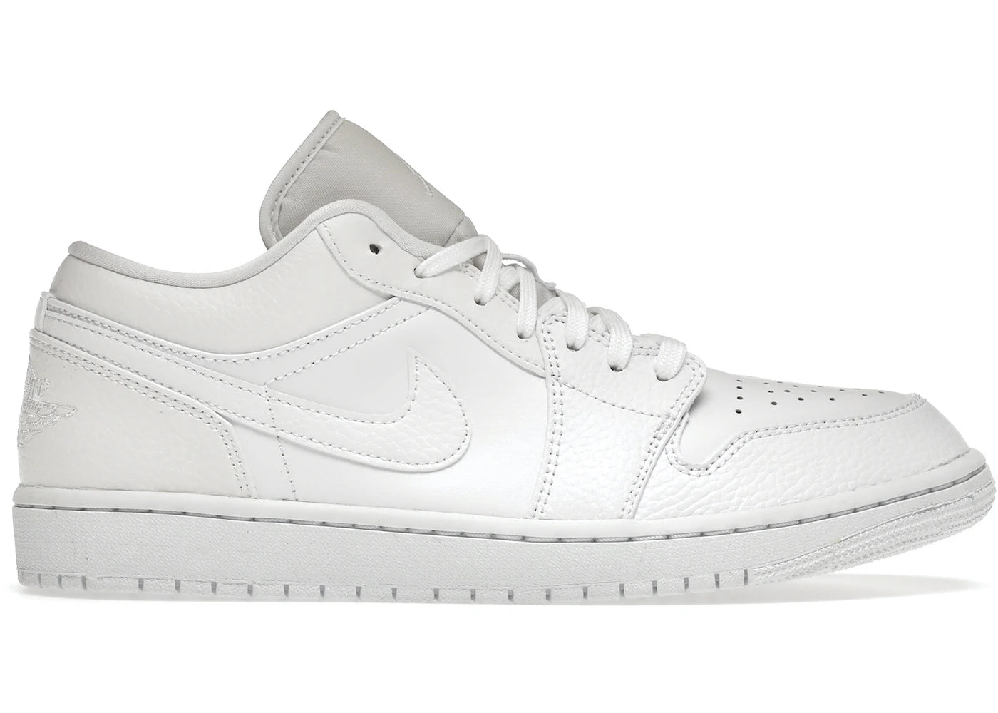 Air Jordan 1 Low Triple White Tumbled Leather