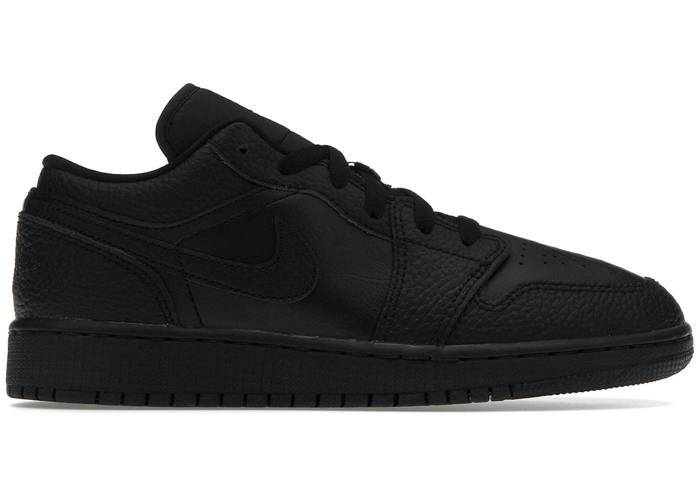 Air Jordan 1 Low Tumbled Leather Black GS