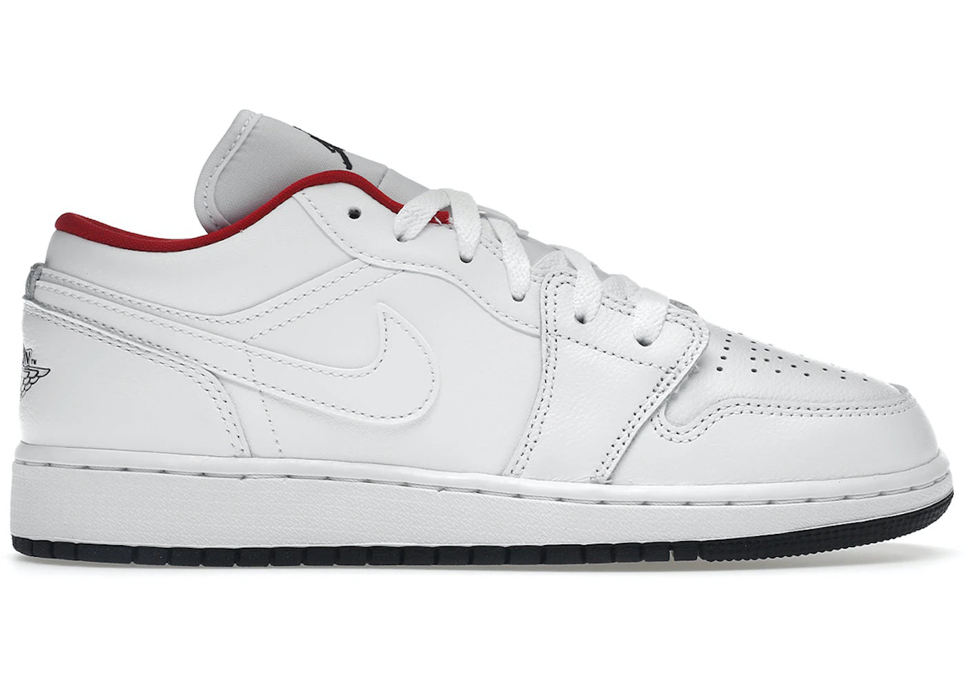 Air Jordan 1 Low White Gym Red Black GS