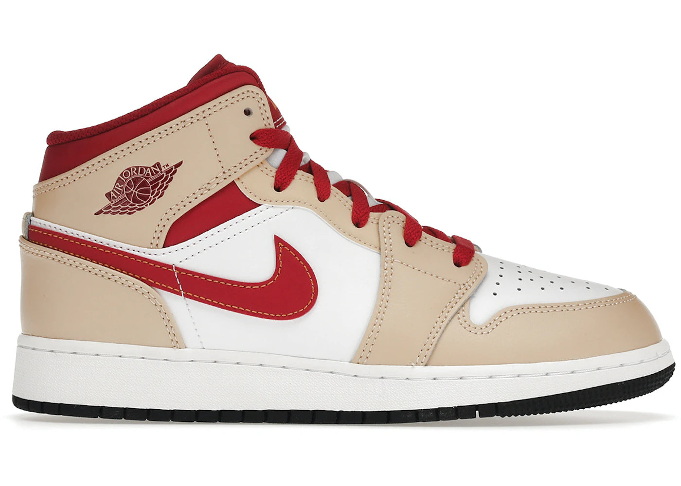 Air Jordan 1 Mid Light Curry Cardinal GS