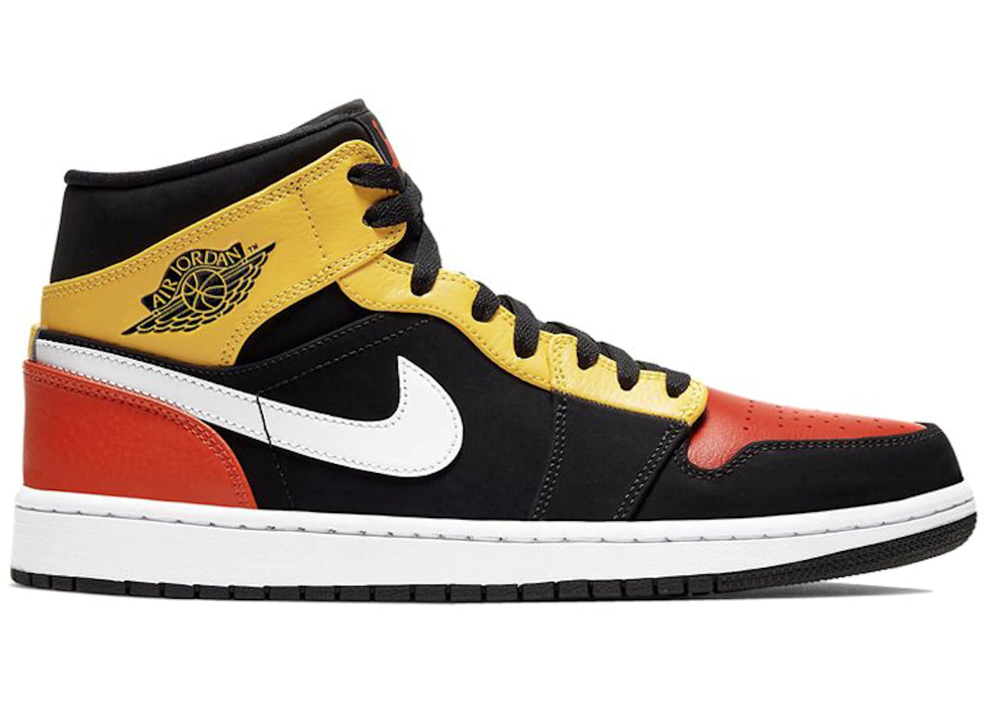 Air Jordan 1 Mid Black Amarillo Orange