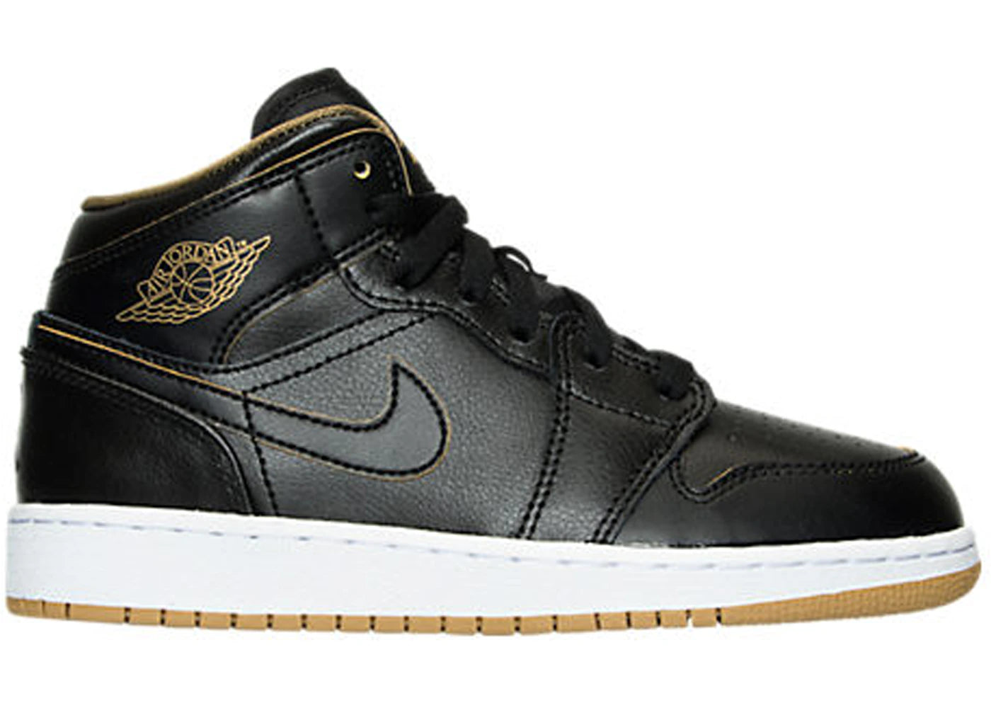 Air Jordan 1 Mid Black Metallic Gold