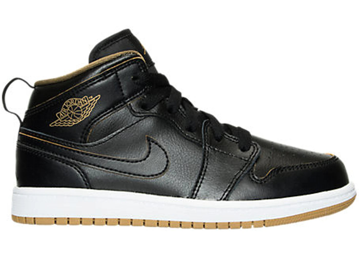 Air Jordan 1 Mid Black Metallic Gold