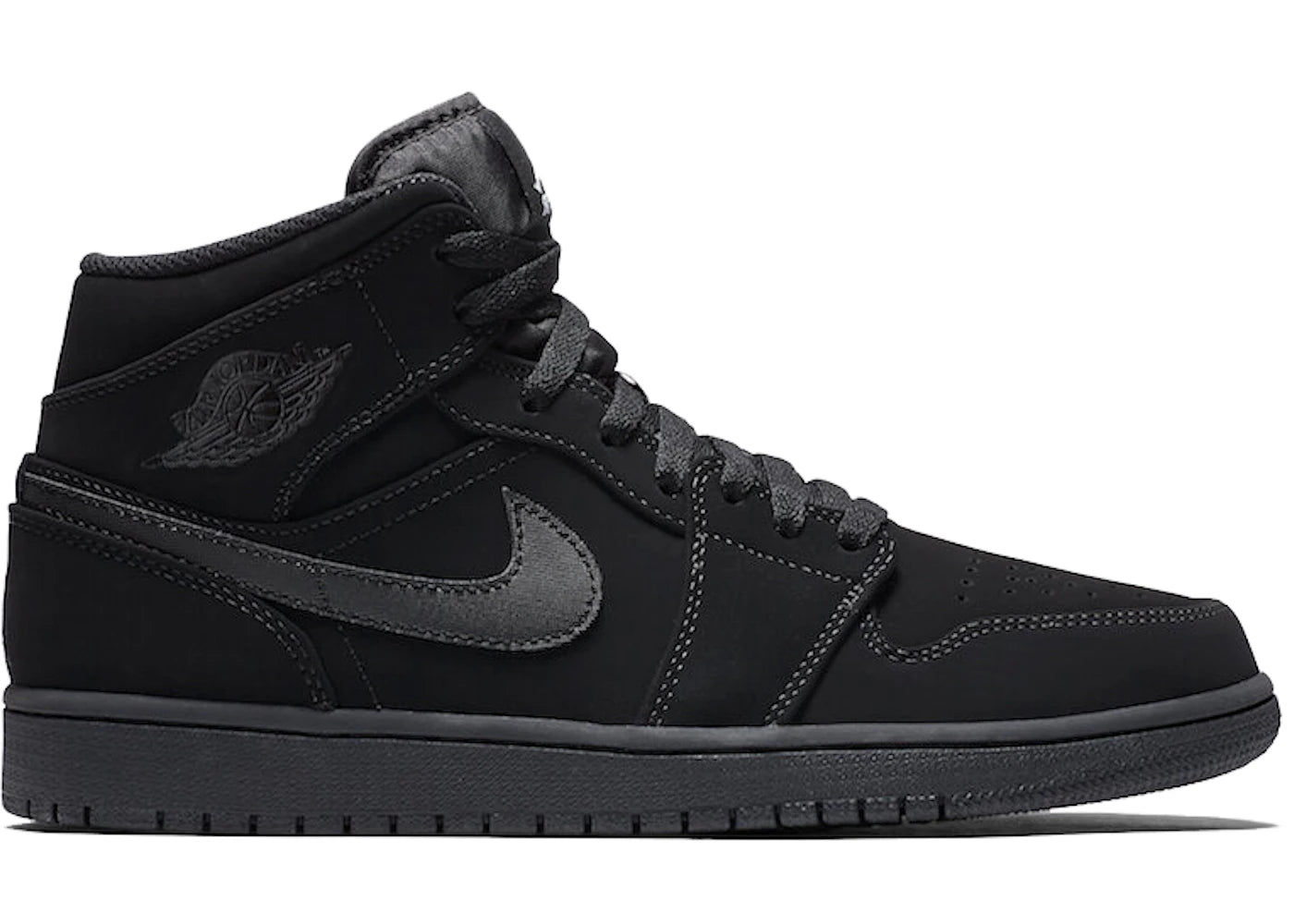 Air Jordan 1 Mid Black Black White