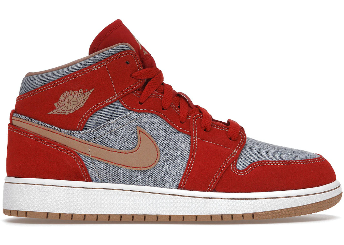 Air Jordan 1 Mid Denim Red GS