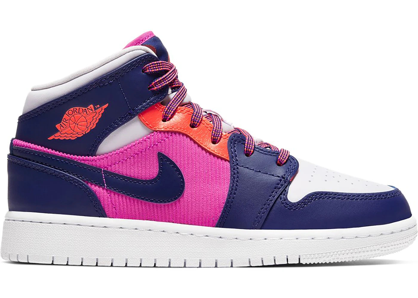 Air Jordan 1 Mid Fire Pink Barely Grape GS