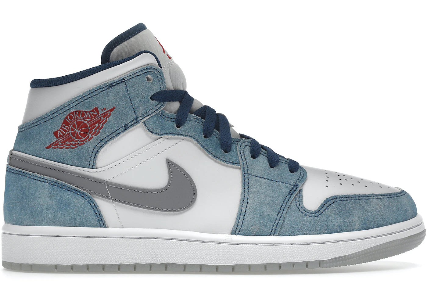 Air Jordan 1 Mid French Blue Fire Red