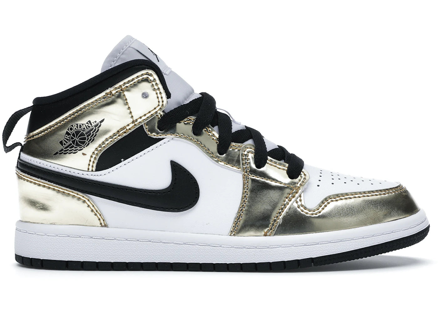 Air Jordan 1 Mid Metallic Gold Black White