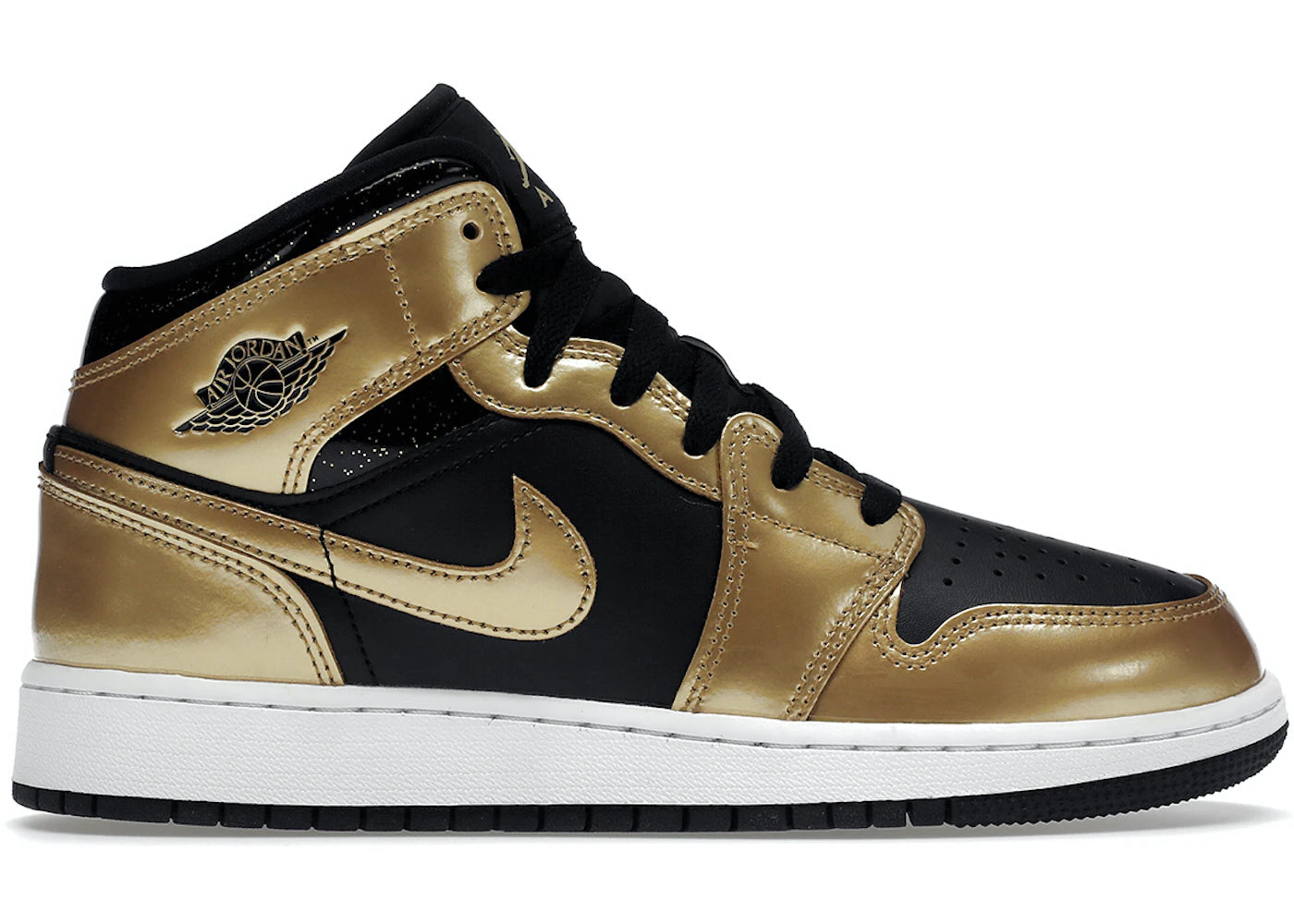 Air Jordan 1 Mid SE Metallic Gold Black GS