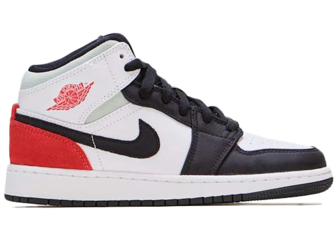 Air Jordan 1 Mid SE White Black Red Spruce GS