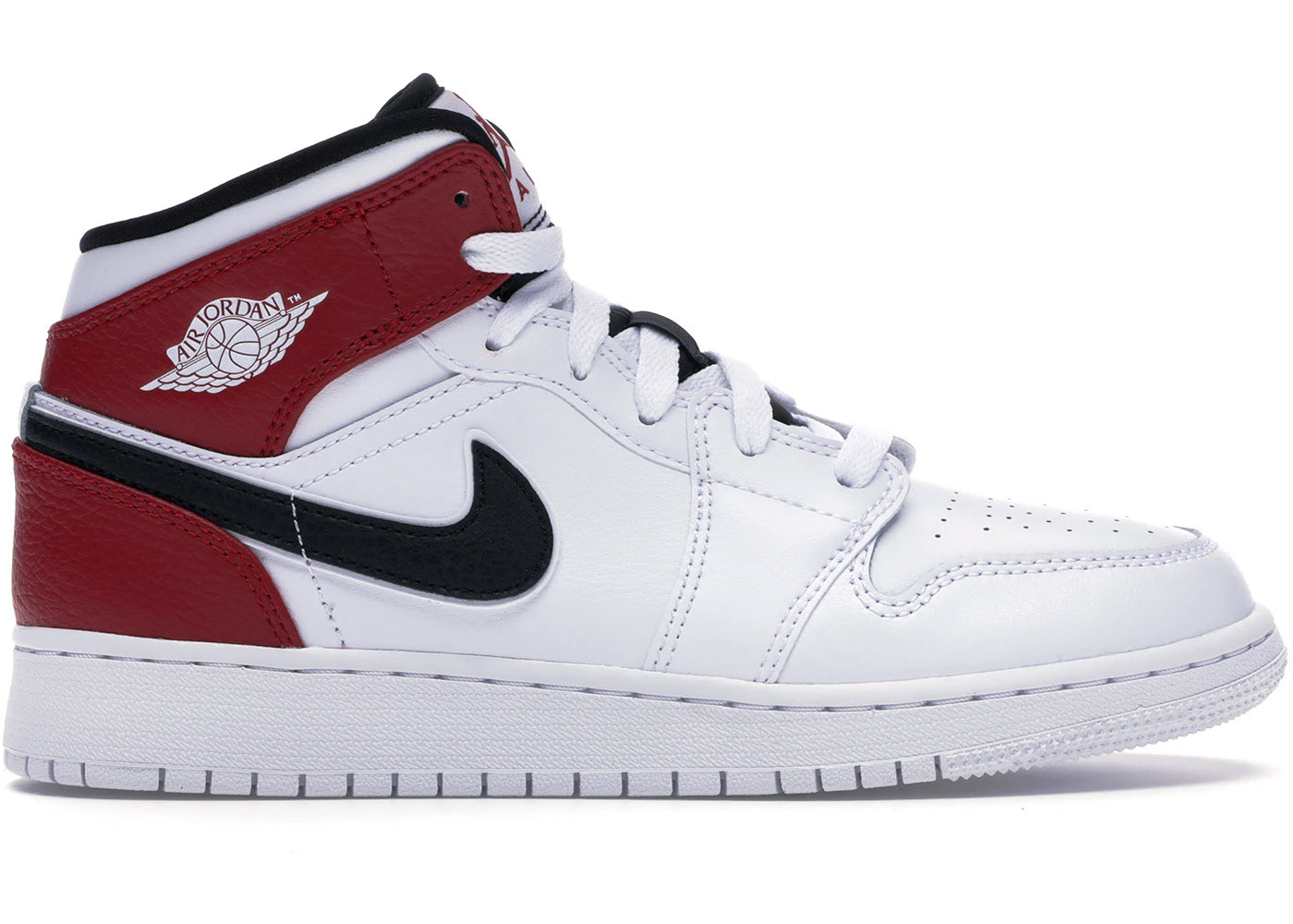 Air Jordan 1 Mid White Black Gym Red GS