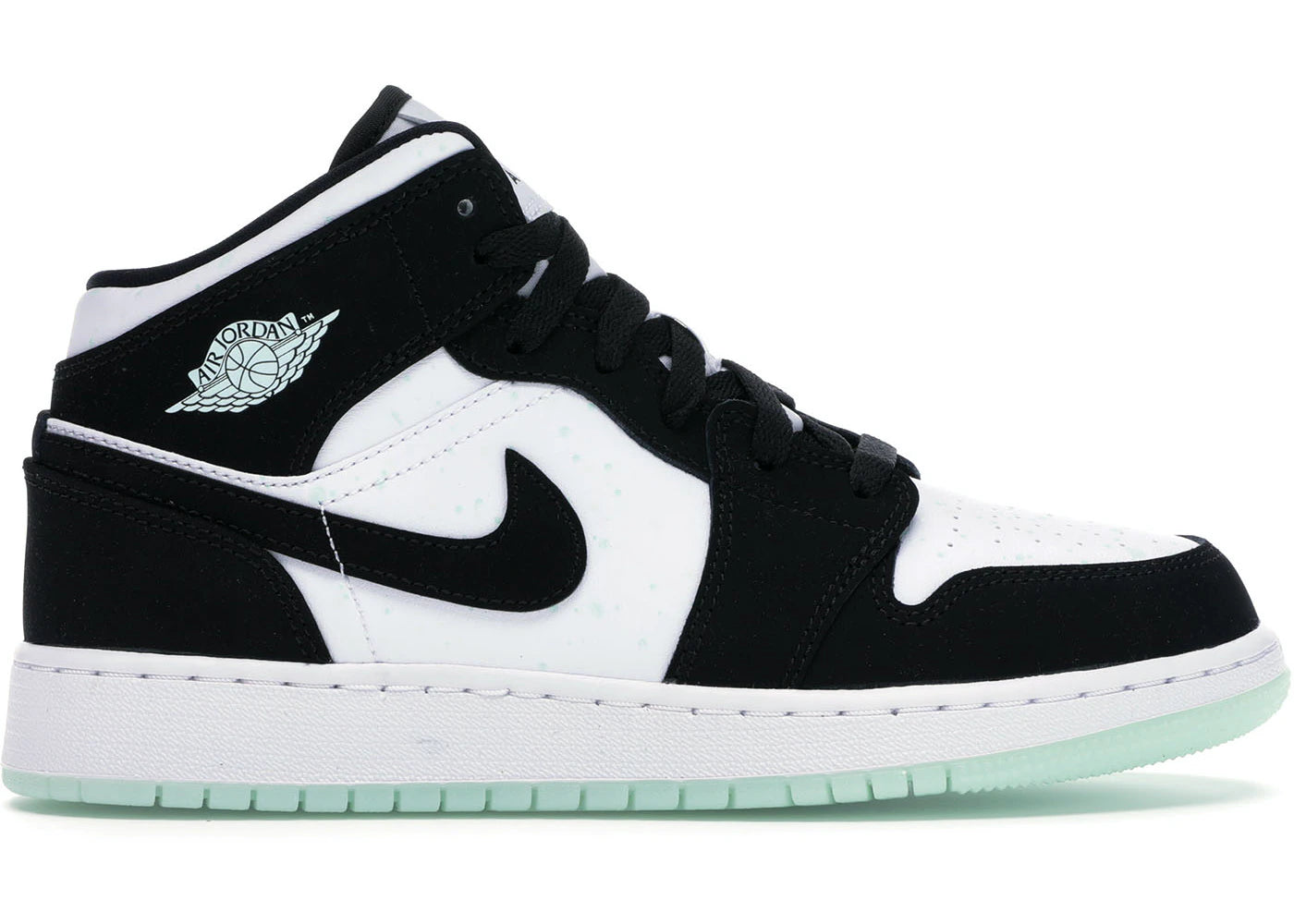 Air Jordan 1 Mid White Black Teal Tint GS