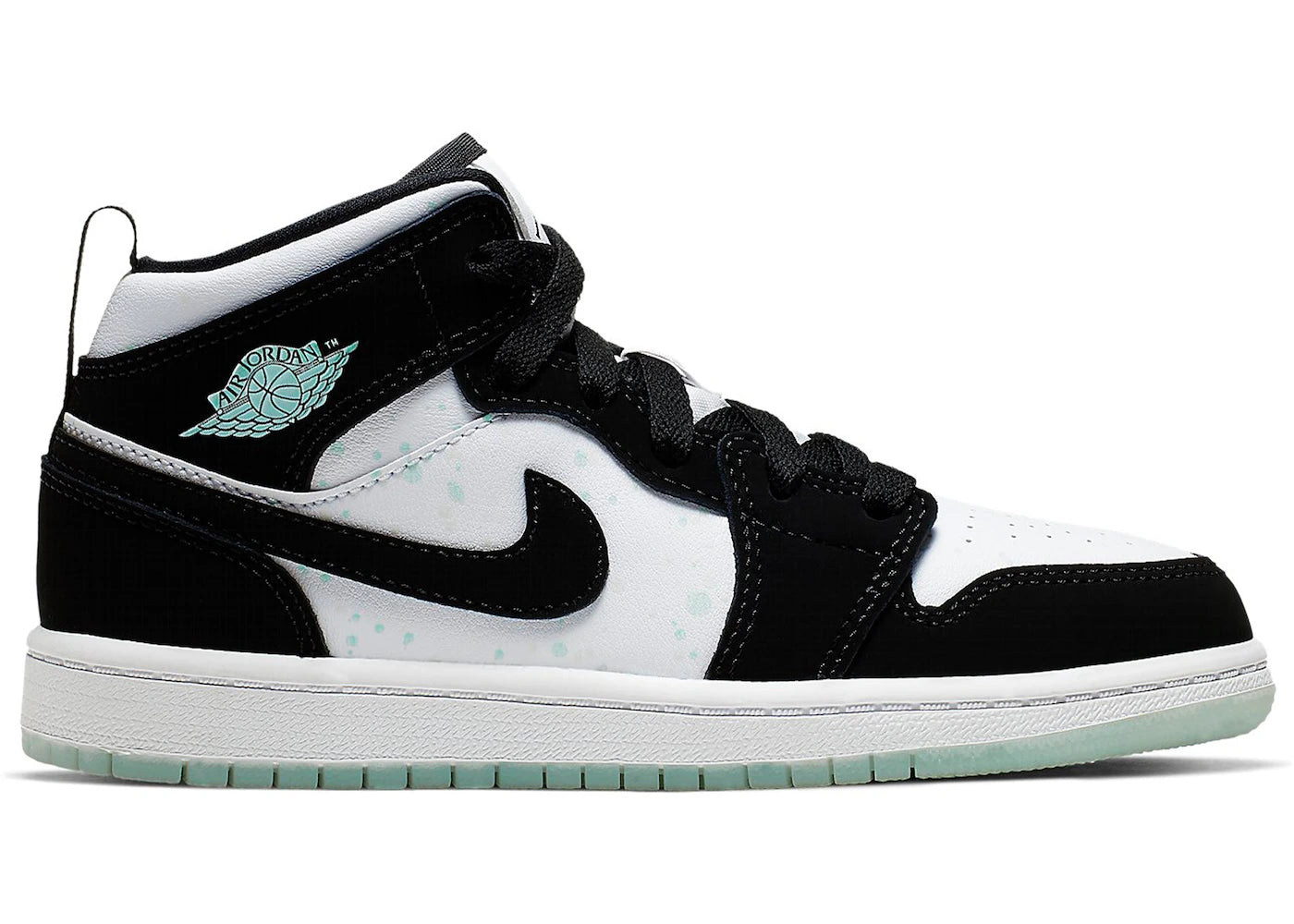 Air Jordan 1 Mid White Black Teal Tint