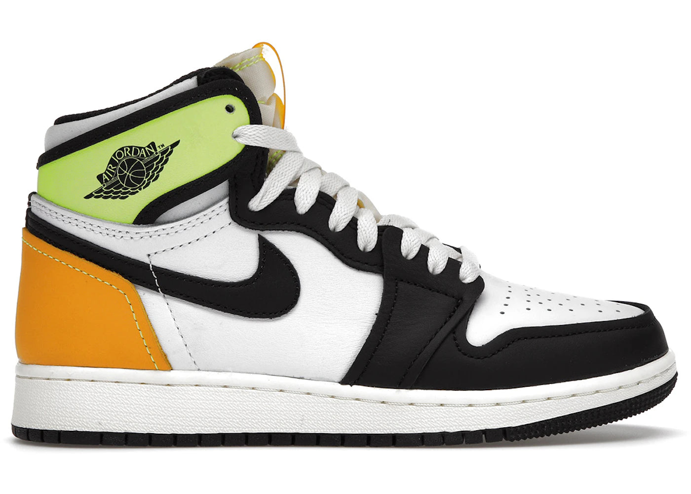 Air Jordan 1 Retro High White Black Volt University Gold GS