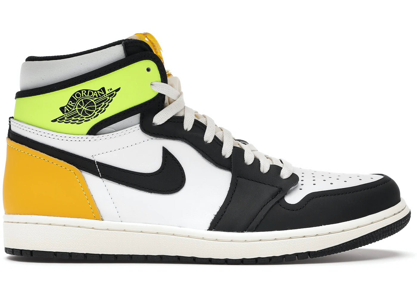 Air Jordan 1 Retro High White Black Volt University Gold