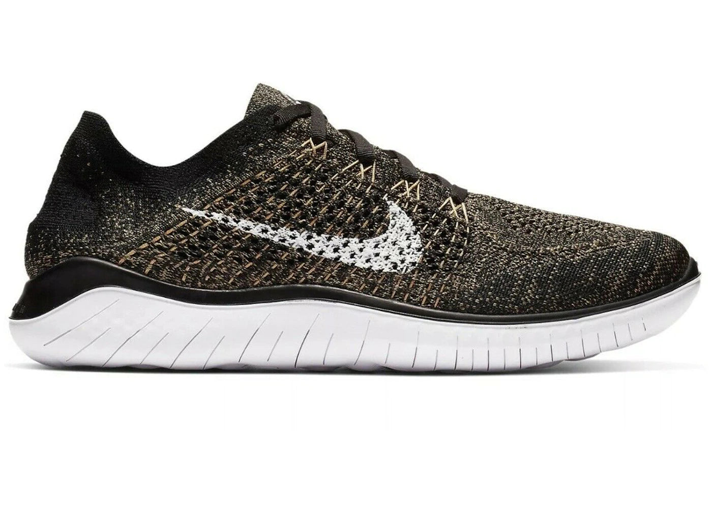 Nike Free RN 2018 Flyknit Black Club Gold