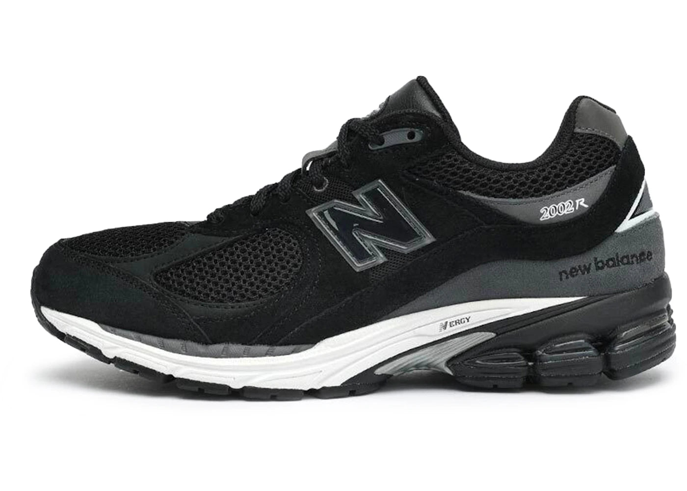 New Balance 2002R Black Dark Grey White